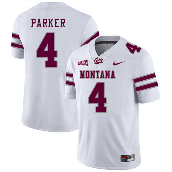 Montana Grizzlies #4 Dane Parker College Football Jerseys Stitched Sale-White